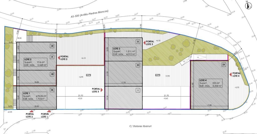 Plano de la distribución aprobada para el desarrollo