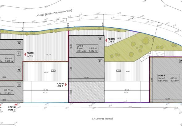 Plano de la distribución aprobada para el desarrollo