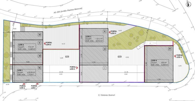 Plano de la distribución aprobada para el desarrollo
